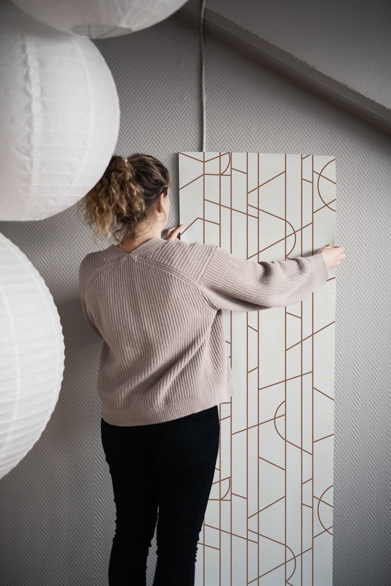 Elegant Lines Decor - Bright Rust wallpaper roll