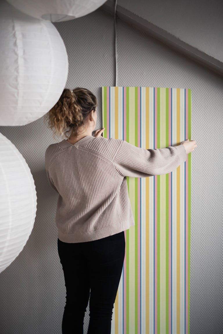 Classic Stripes Springtime Vibes WP wallpaper roll