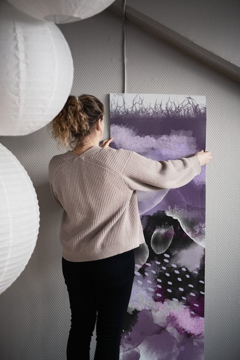 Evolving Ocean purple tones wallpaper roll