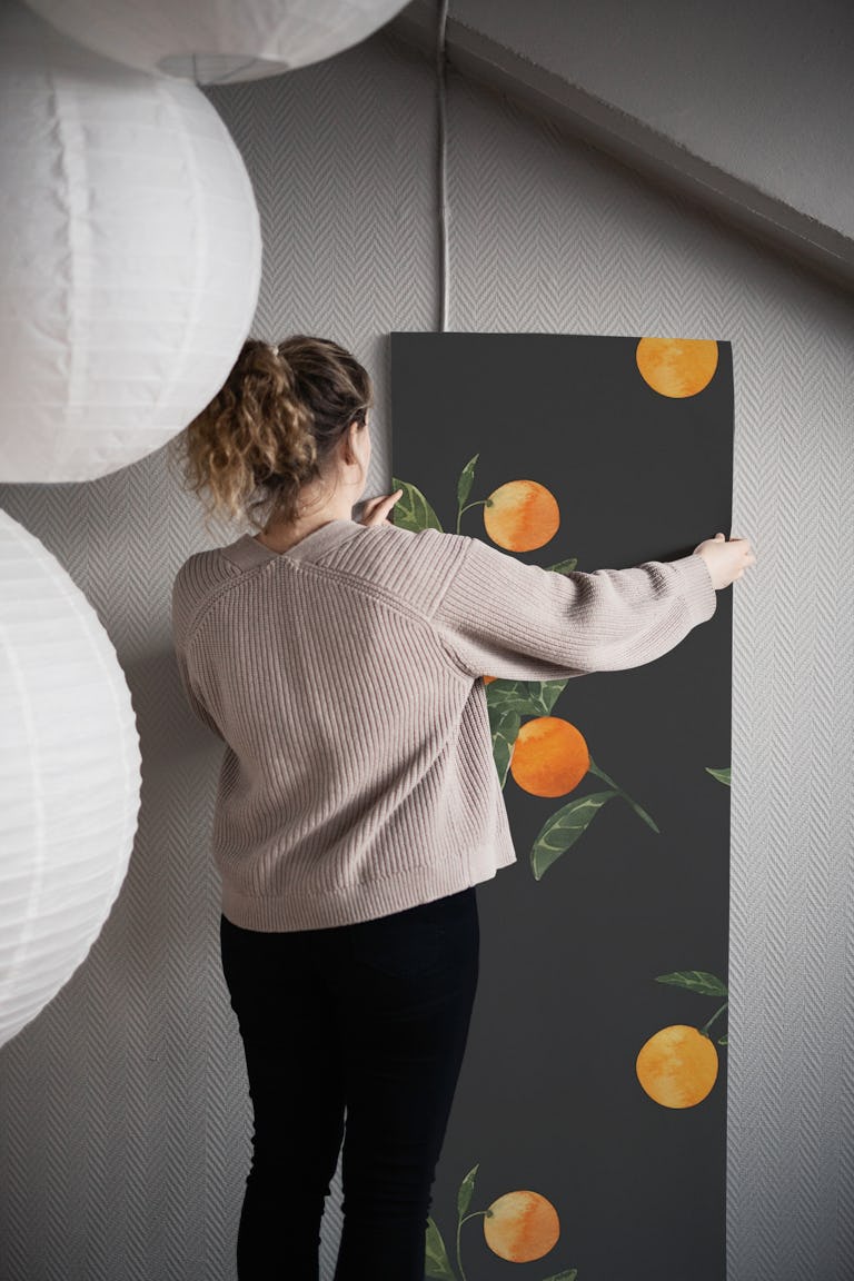 Moody Citrus Pattern wallpaper roll