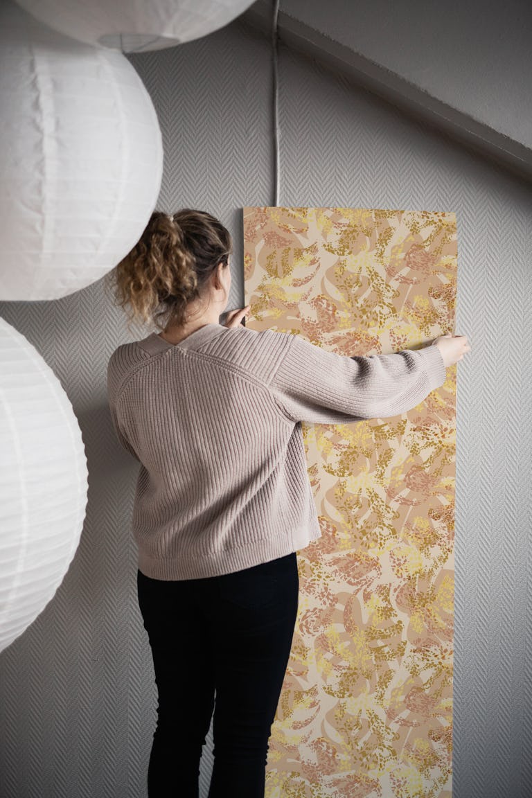 Tropicana Texture in Golden Shortbread wallpaper roll
