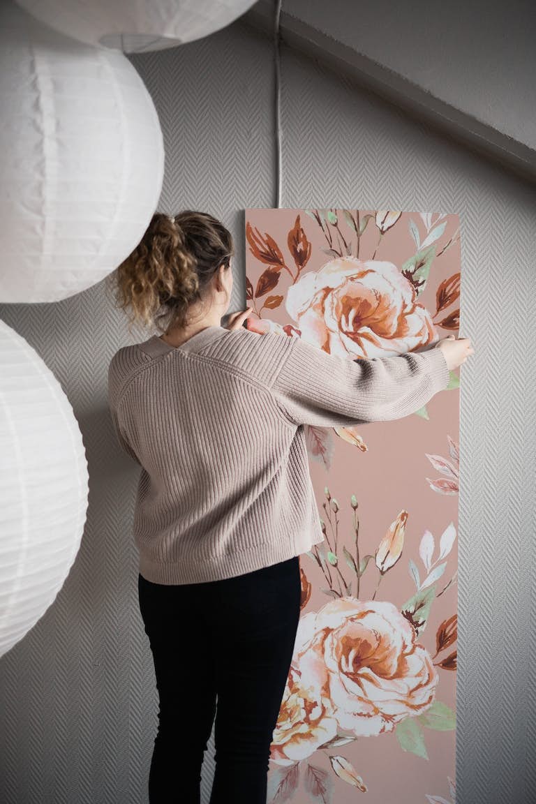 Shabby Floral Pattern M papel de parede roll