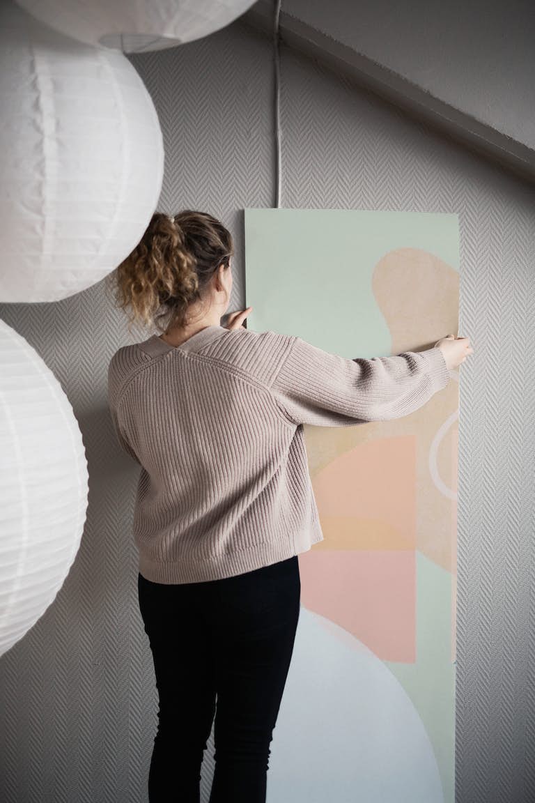 Pastel minimal art wallpaper roll