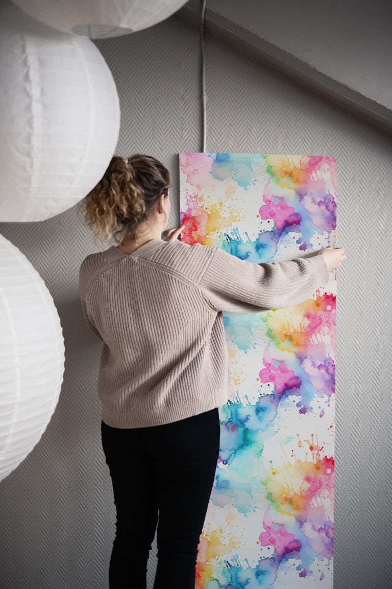 Colorful Watercolor Paint Splash wallpaper roll