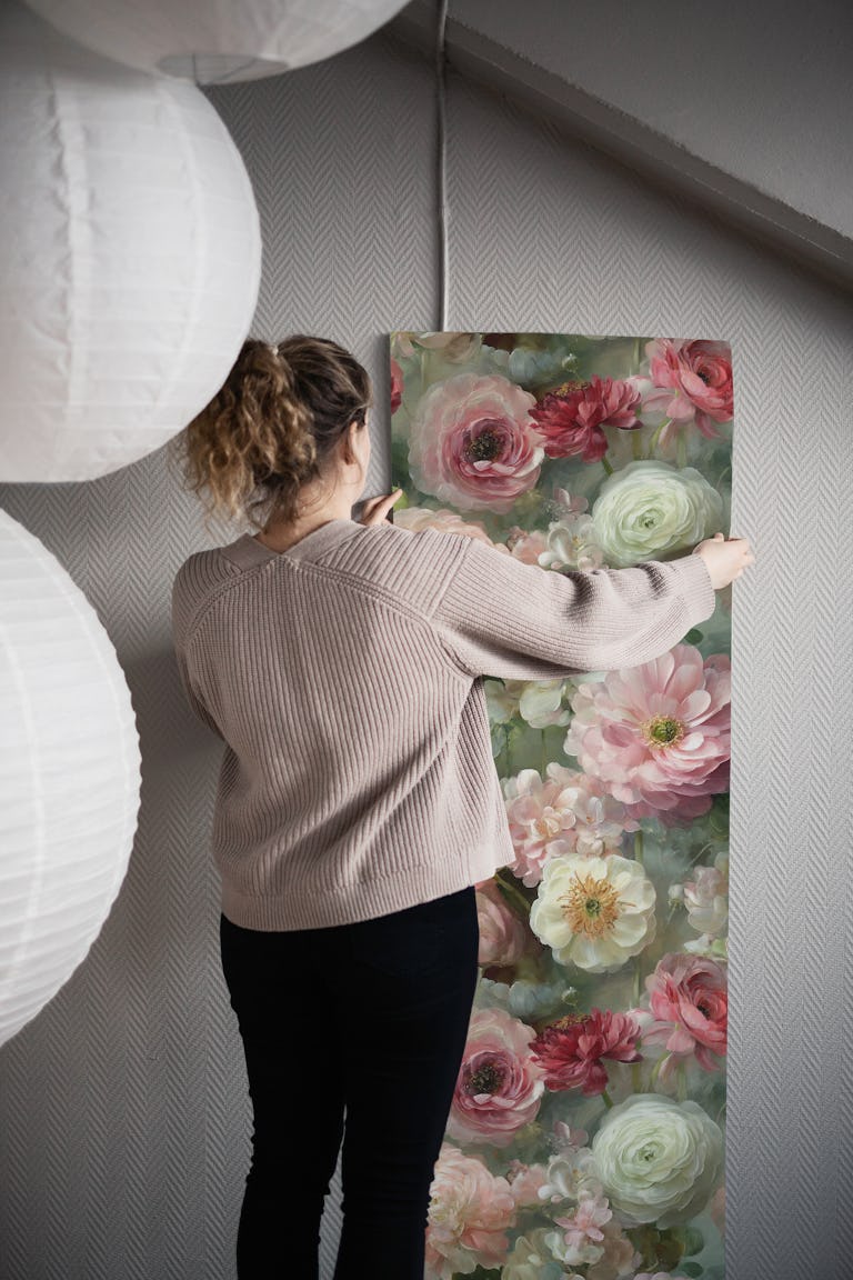 Elegant Flower Cascade wallpaper roll