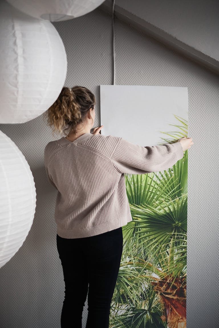 Sunlit Tropical Palms wallpaper roll