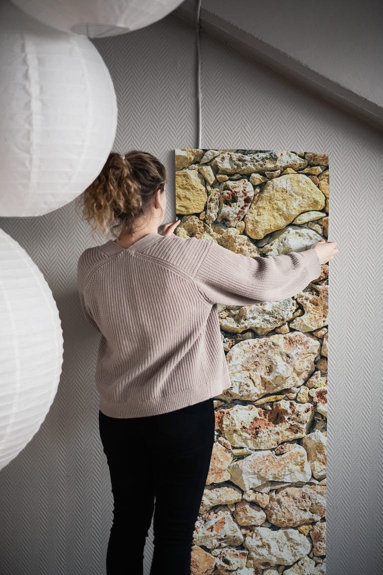 Mediterranean Stone Wall v2 wallpaper roll