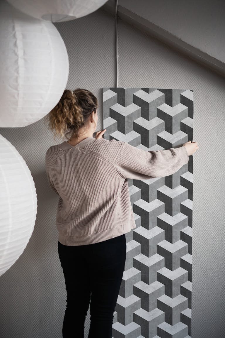 Interlocking Cubes wallpaper roll