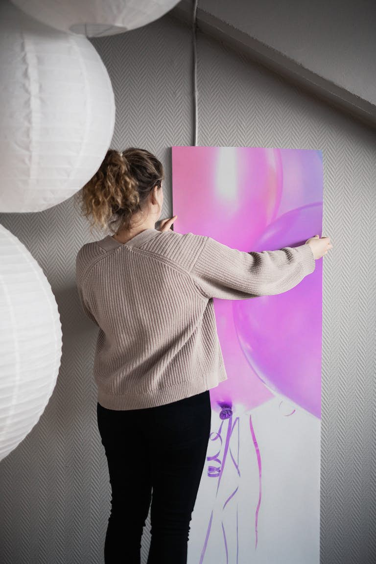 Multi coloured ballons papiers peint roll
