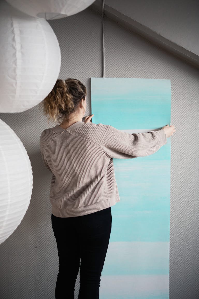 Soft Aqua Blue Watercolor wallpaper roll