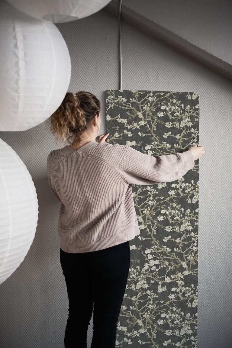 Van Gogh Almond Blossom Grey wallpaper roll