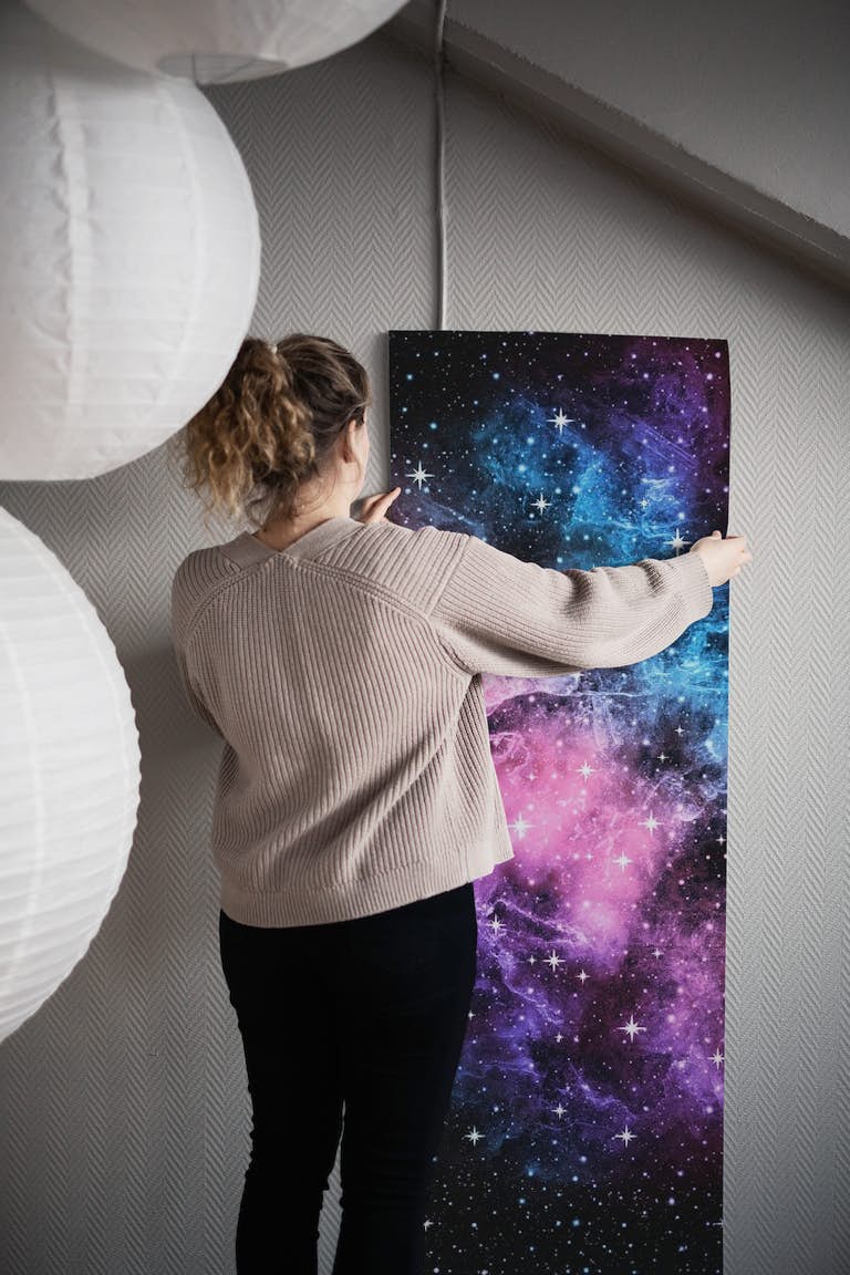 Pink Purple Galaxy Nebula 1 wallpaper roll