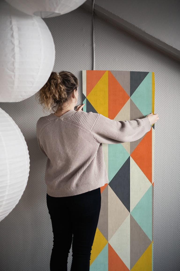 Colored triangles I wallpaper roll