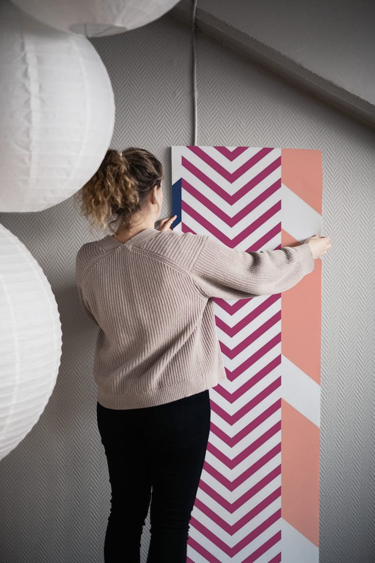 Nordic Color Blocks Salmon wallpaper roll
