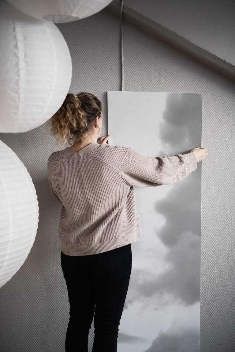 Soft Grey Clouds wallpaper roll