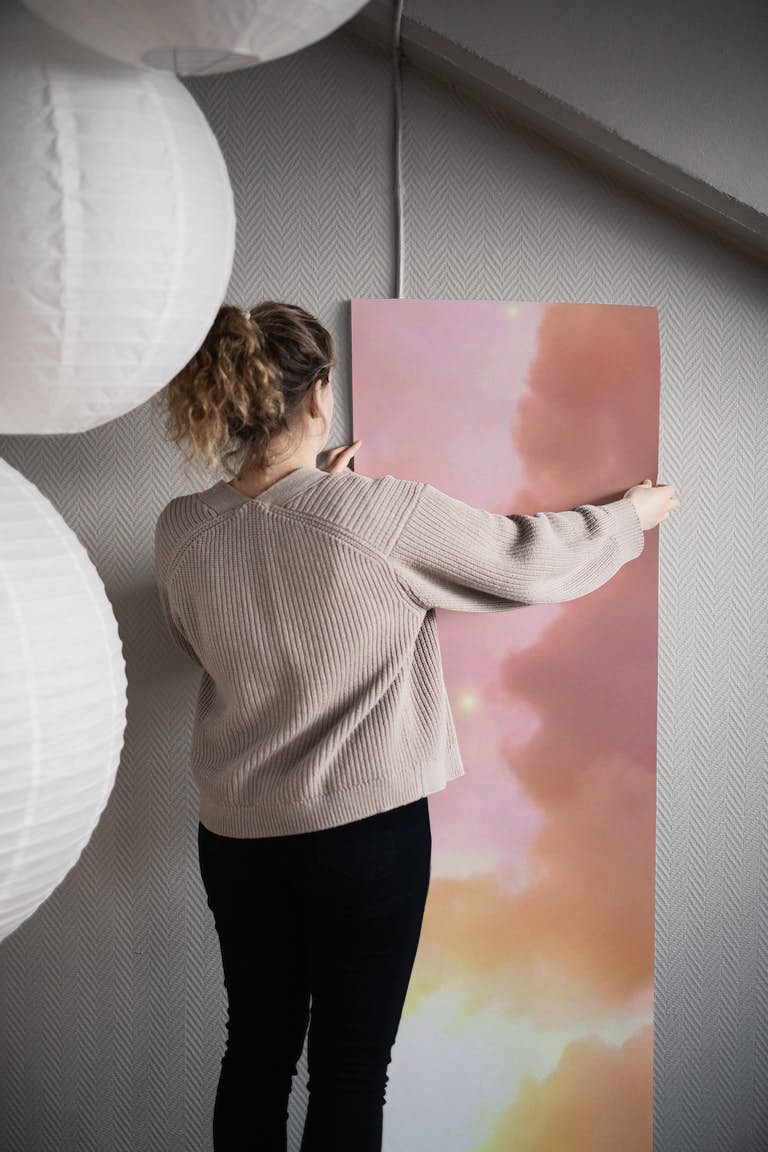Pink Sunrise Clouds wallpaper roll