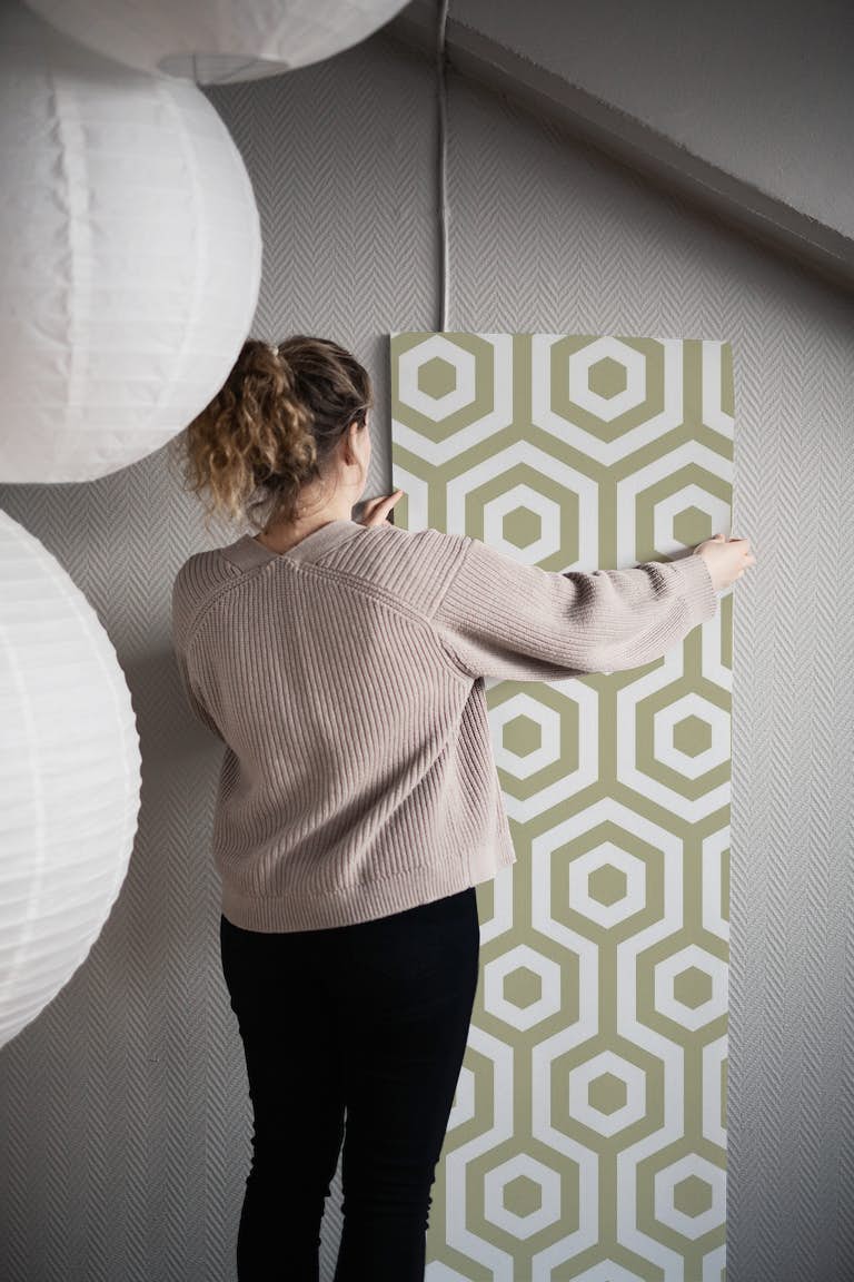 60s ehxagon pattern wallpaper roll