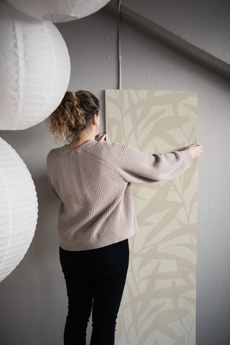 Beige Organic Pattern papel pintado roll