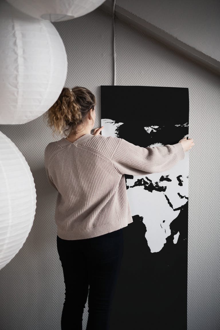 World map white papiers peint roll
