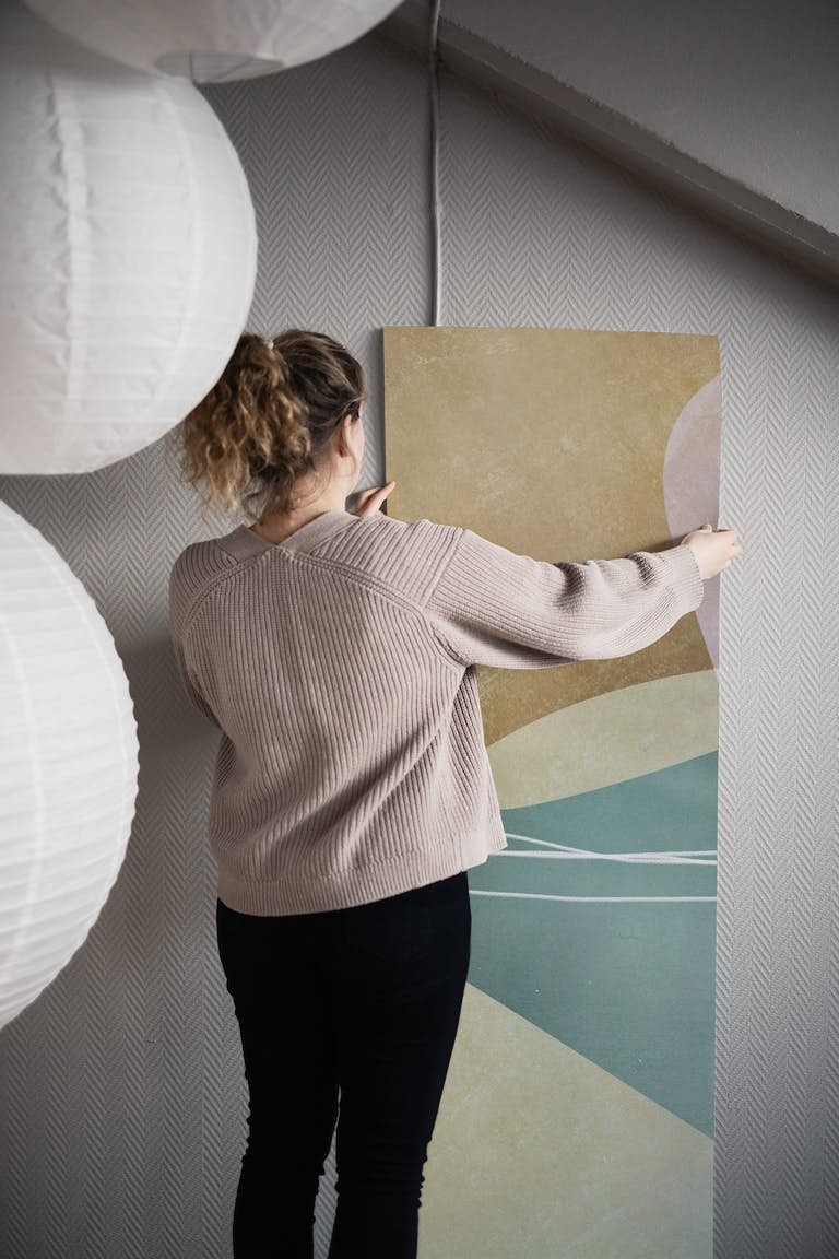 Organic Shapes Soft Pastels wallpaper roll