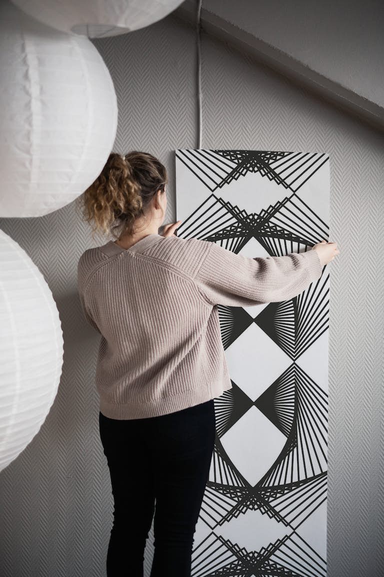 Geometric pattern lineart wallpaper roll