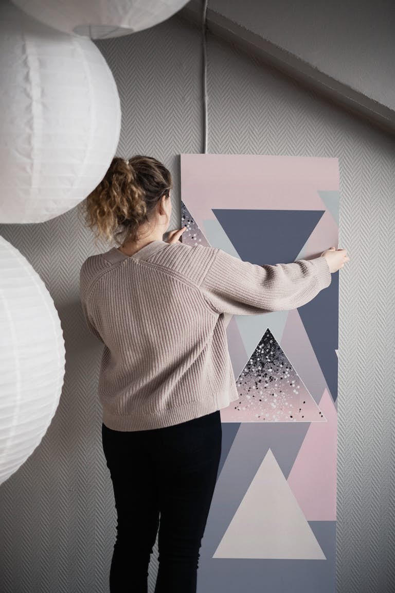 Geometric Triangles Glitter 1 wallpaper roll
