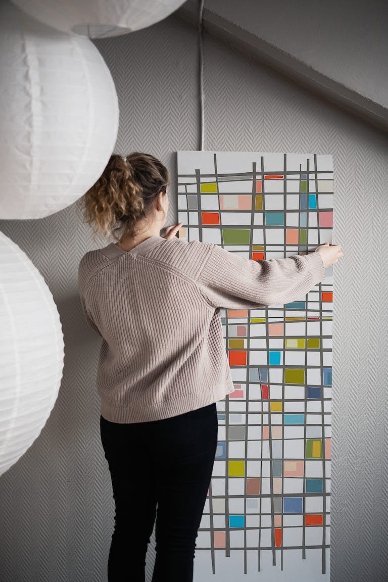 Remembering Mondrian wallpaper roll