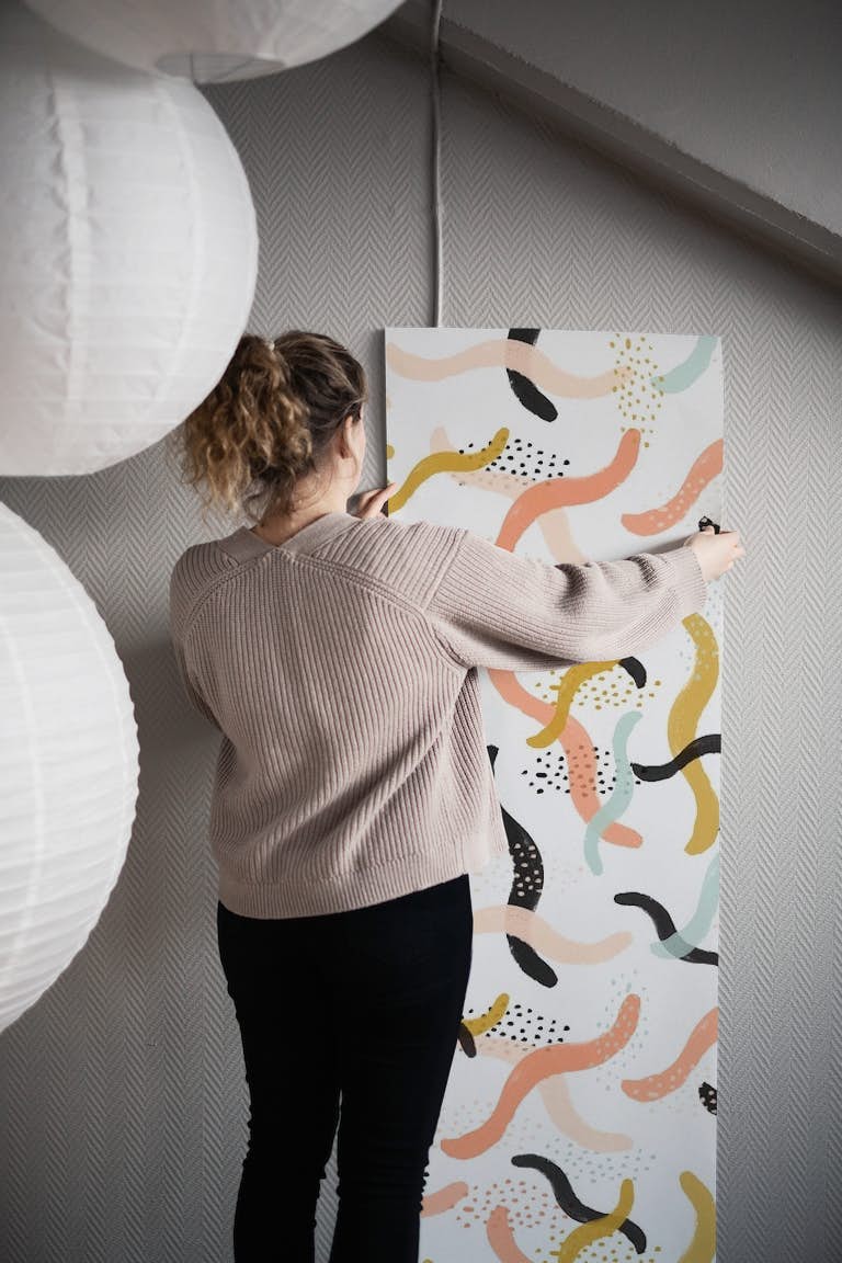 Scandinavian art wall decor tapetit roll