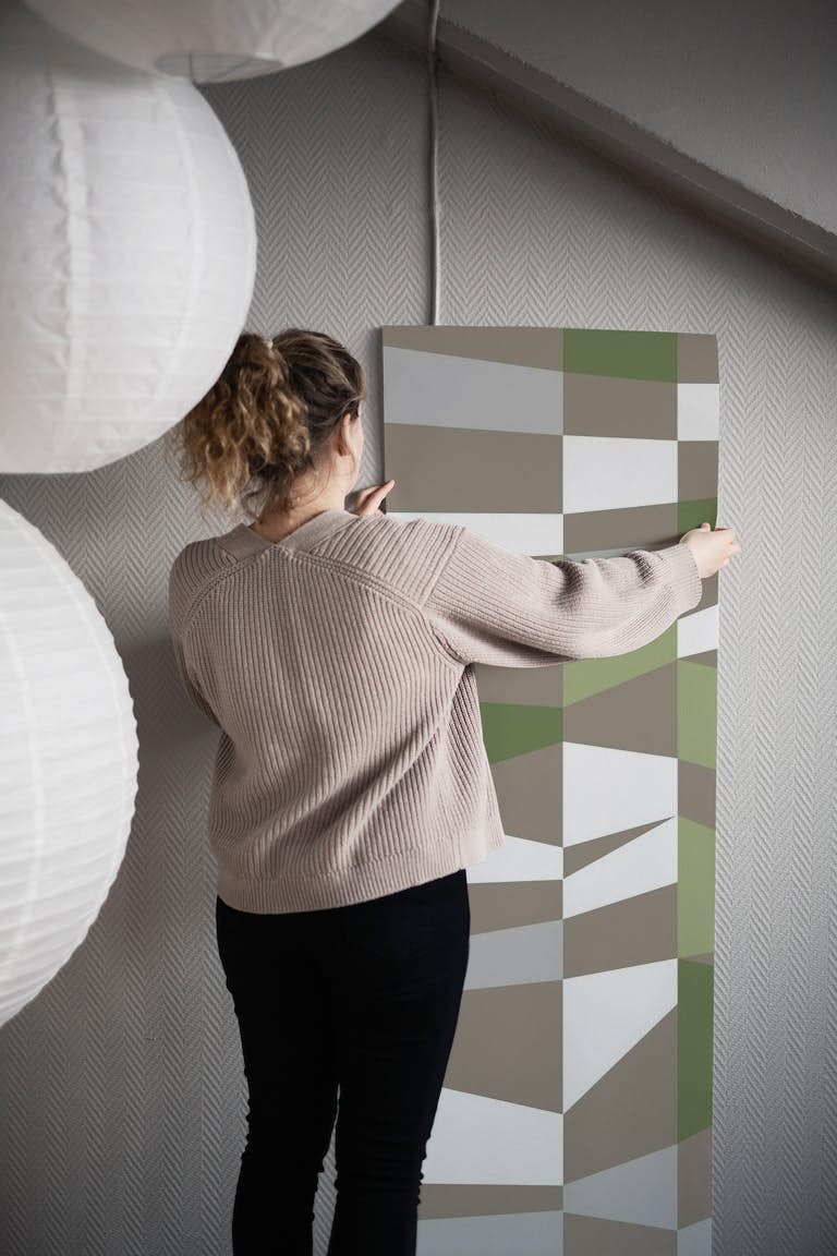 Scandinavian Color Blocks Sage wallpaper roll