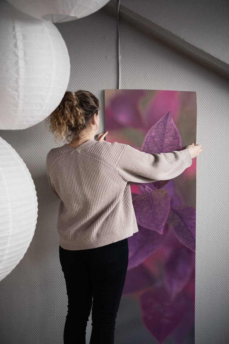 Purple Autumn Leaves papel de parede roll