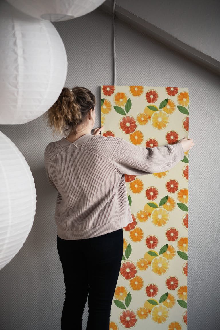 Citrus slices wallpaper roll