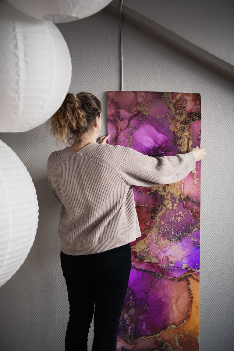 Lilac Ink wallpaper roll
