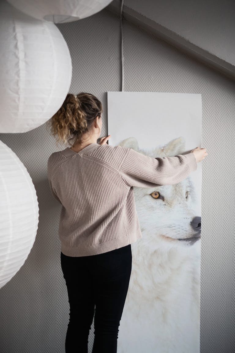 Portrait of an Arctic Wolf wallpaper roll