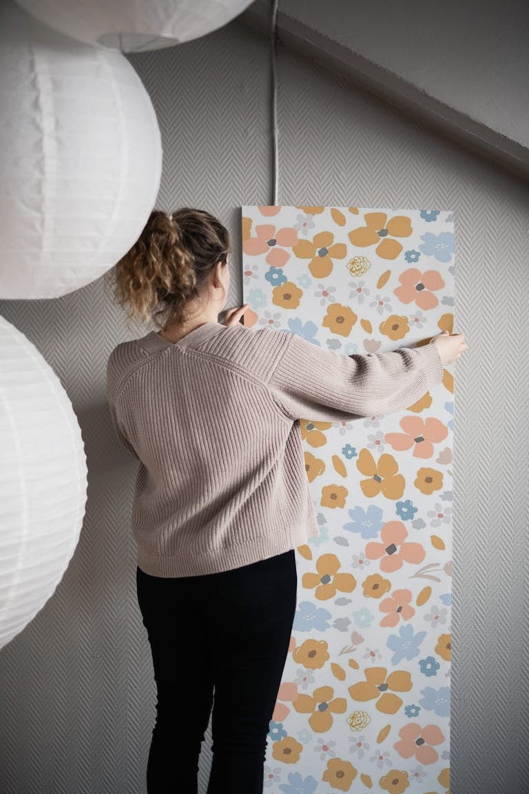 Marie_modern floral wallpaper roll
