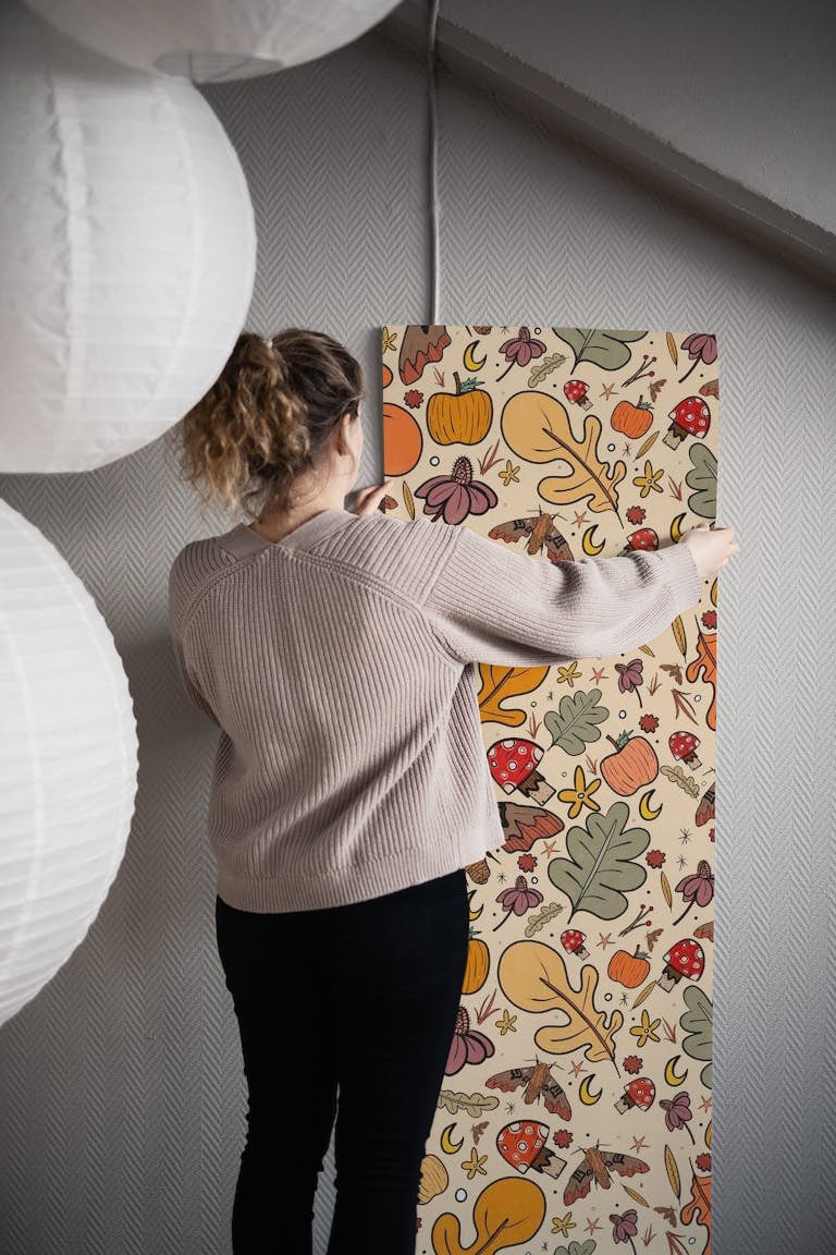 The autumn moth pattern wallpaper roll