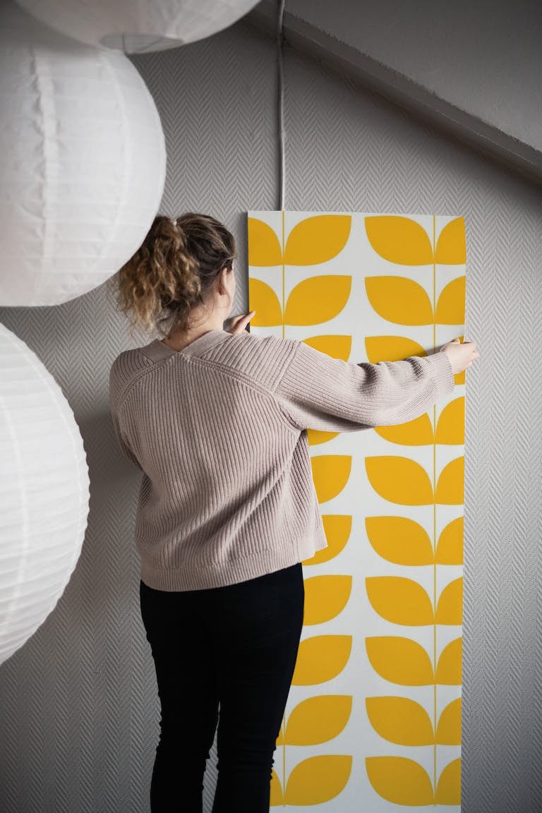 Danish Pattern Yellow tapet roll