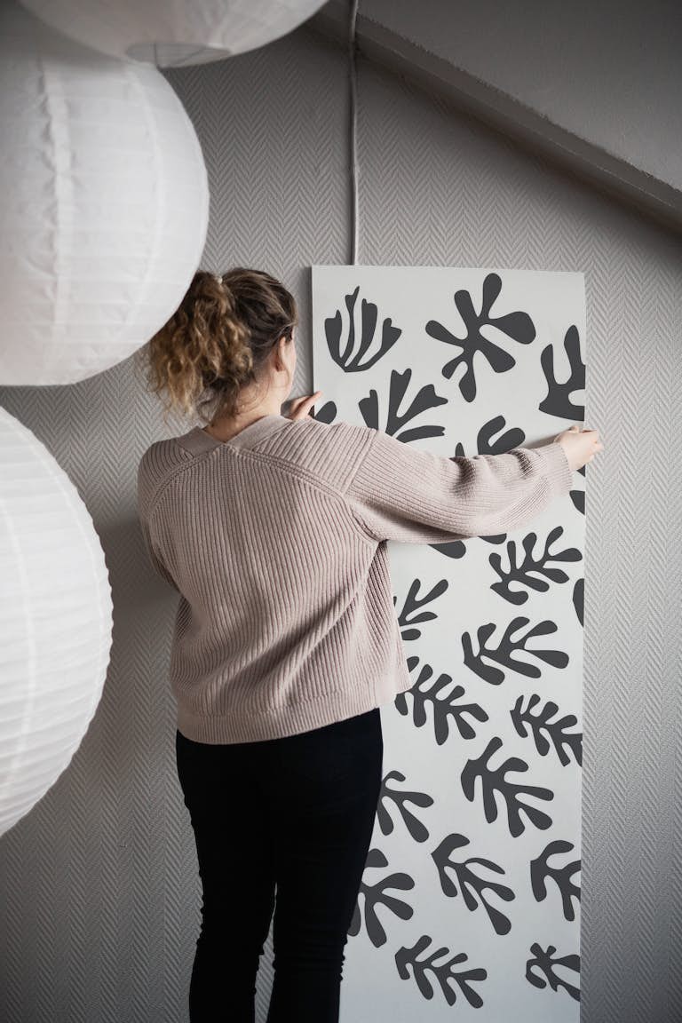Matisse Inspired Black White wallpaper roll