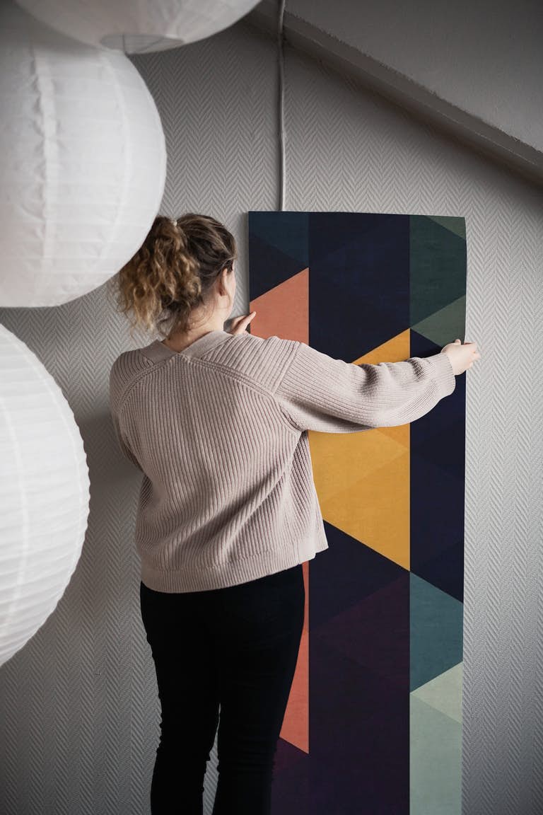 Colored polygons papel de parede roll
