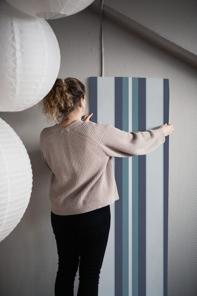 Classic Stripes Blueprint wallpaper roll
