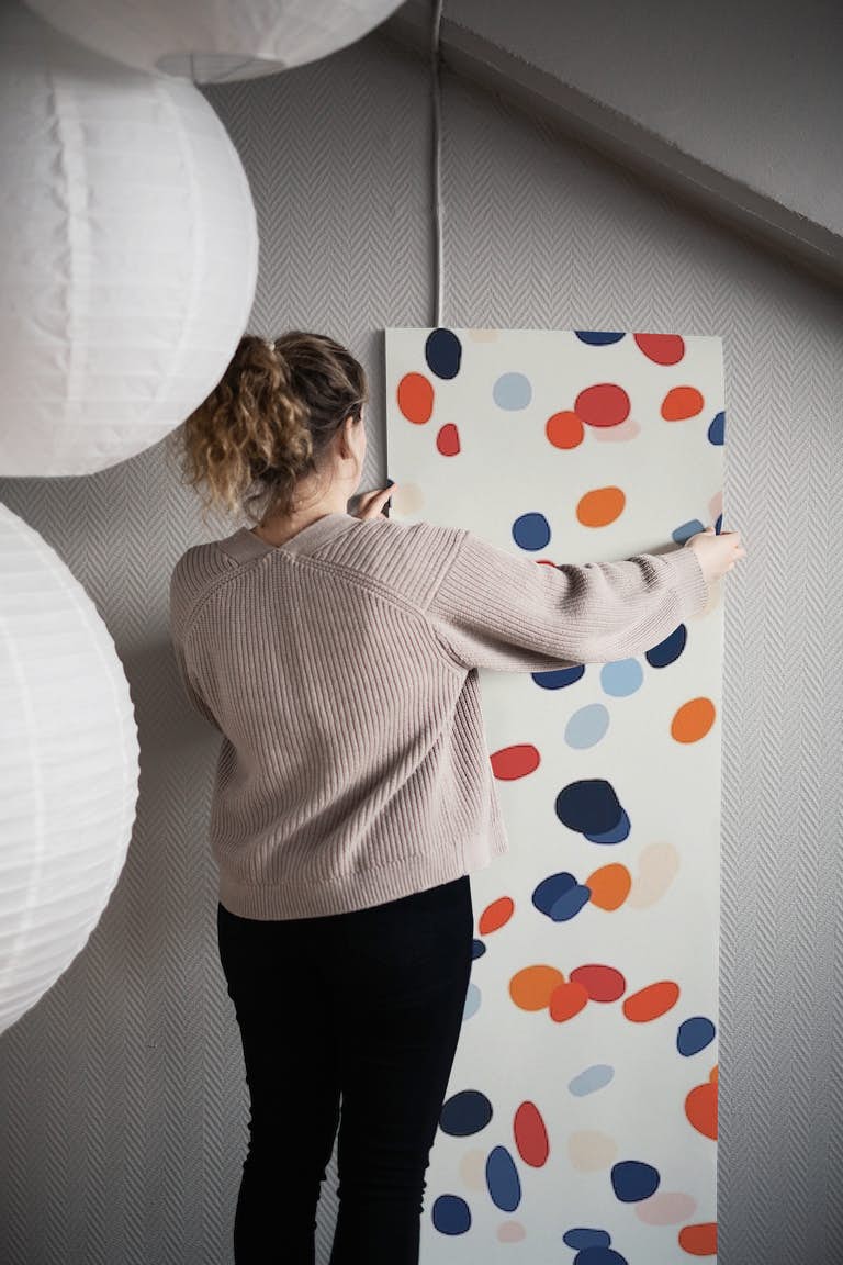 Colorful dots behang roll