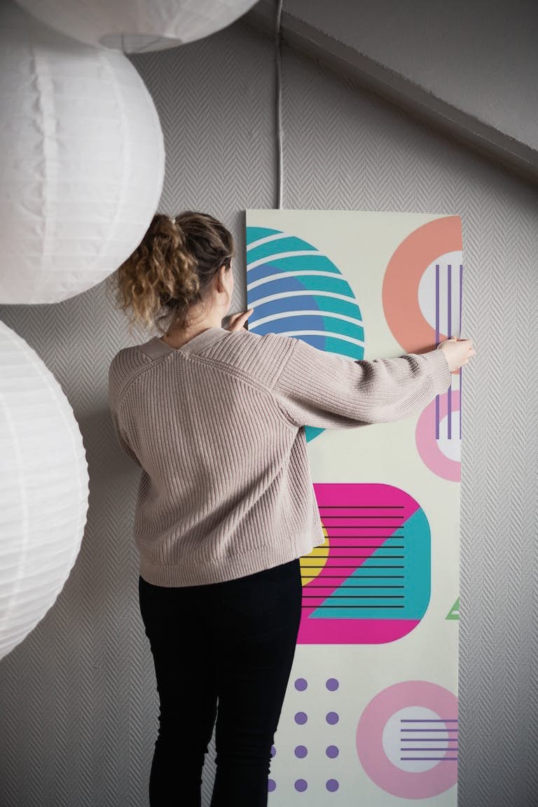 Geometric Shapes Colorful behang roll