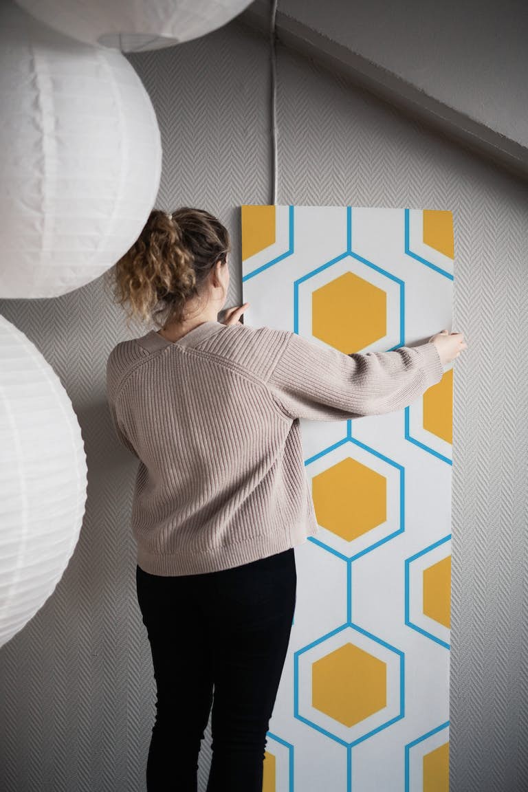 Hexagon abstract geometrical 2 wallpaper roll