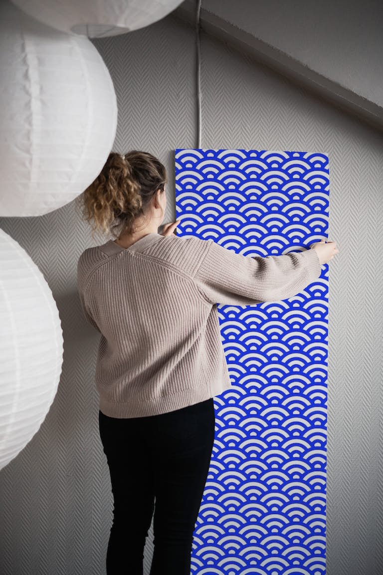 Japanese wave pattern 1 wallpaper roll