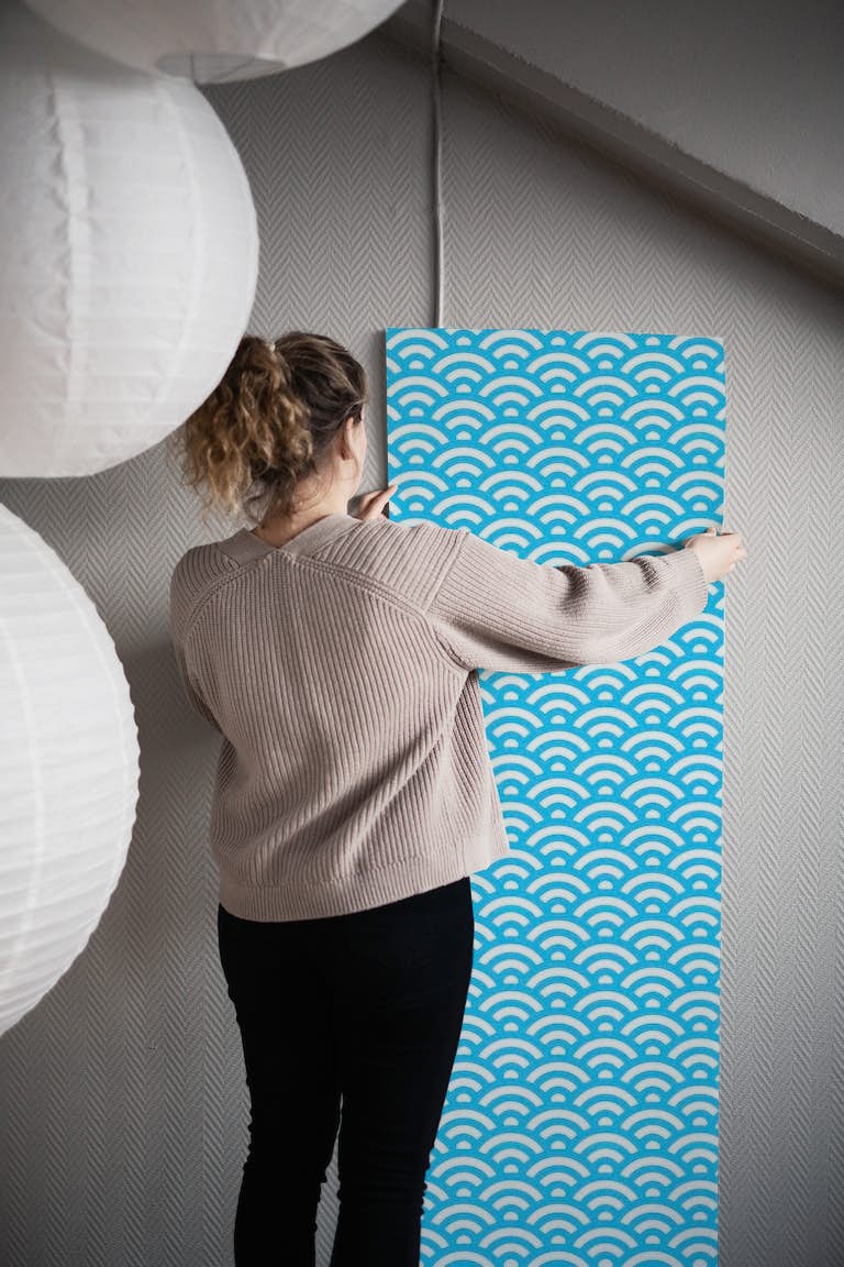 Japanese wave pattern 2 wallpaper roll