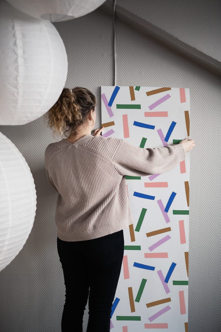 Colorful strokes papel de parede roll