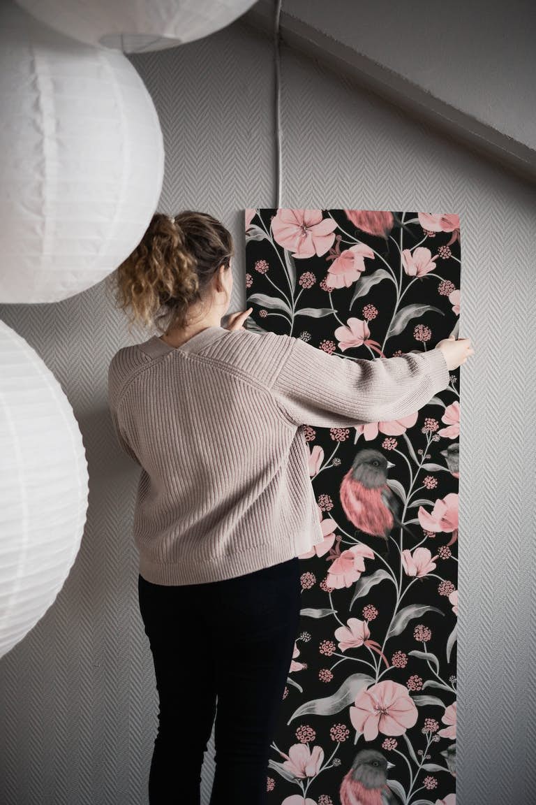 Pink Birds Seamless - M wallpaper roll