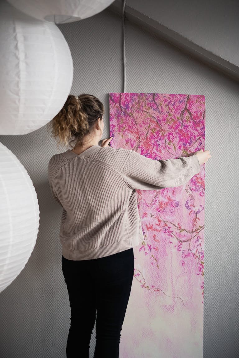 Sakura pastel branches wallpaper roll