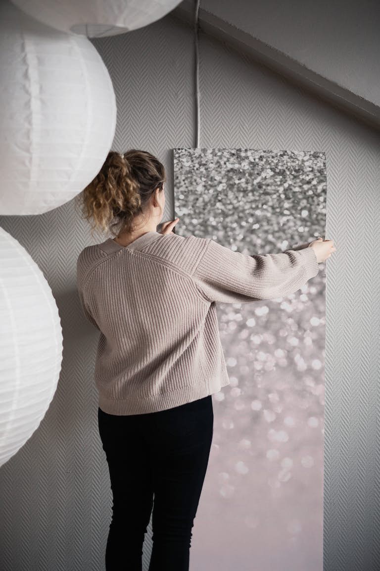 Silver Blush Glitter 1 wallpaper roll