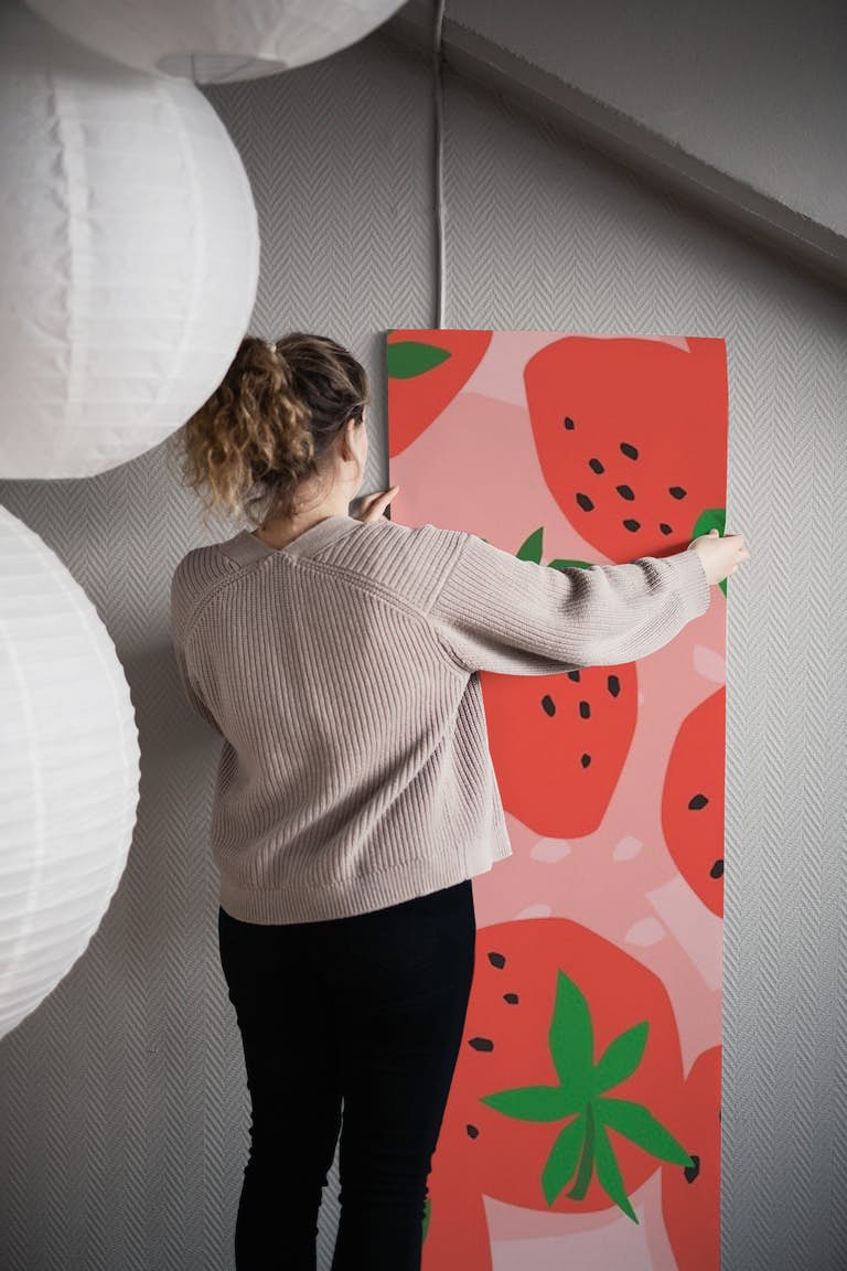 Strawberry wallpaper roll