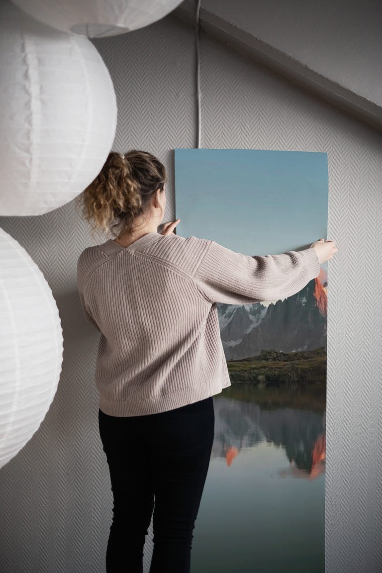 Lac Blanc sunset wallpaper roll